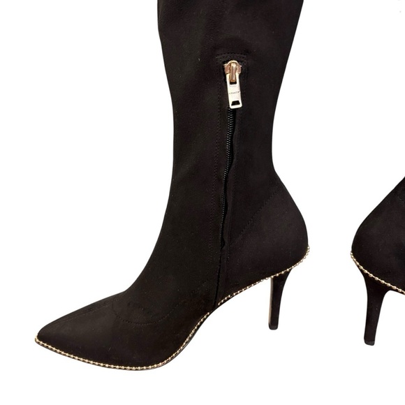 Elegant Black Knee-High Women's Boots - Picture 5 of 10